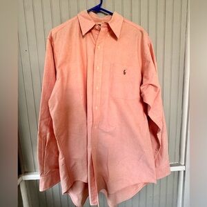 Ralph Lauren Men's Peach light orange Button-Down Shirt classic fit